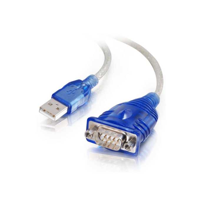C2G Port Authority USB to DB9 Serial Adapter DB-9 Male, Type A Male – 0.46m – Blue – 26886