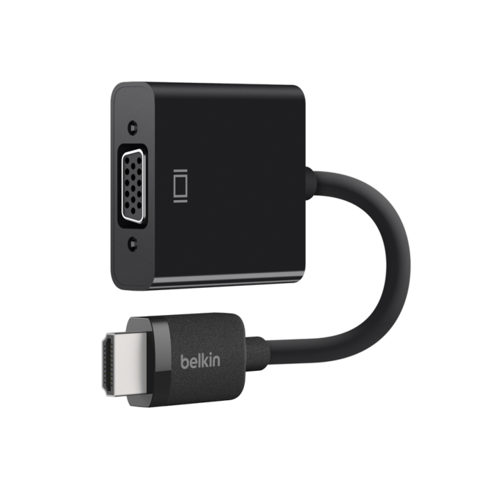 Belkin HDMI to VGA Converter AV10170bt showcasing HDMI to VGA connectivity with audio support