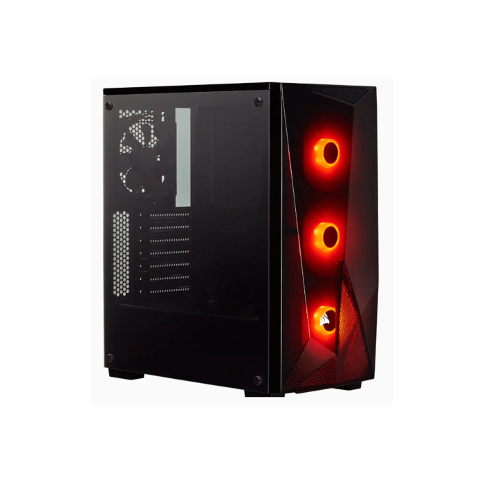 Corsair SPEC-DELTA RGB Case with RGB lighting and tempered glass panel.