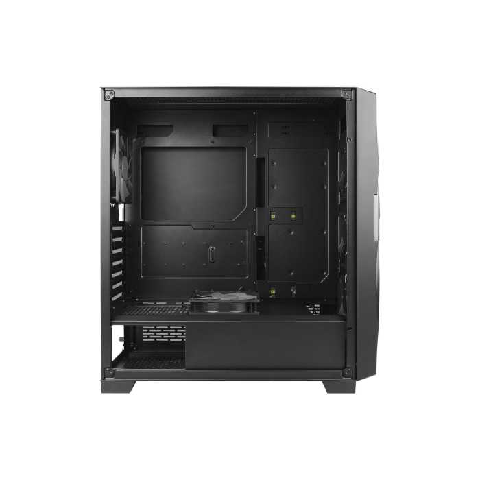 Antec DF700 FLUX ATX Mid Tower Case showcasing ARGB lighting, mesh design, and tempered glass panel