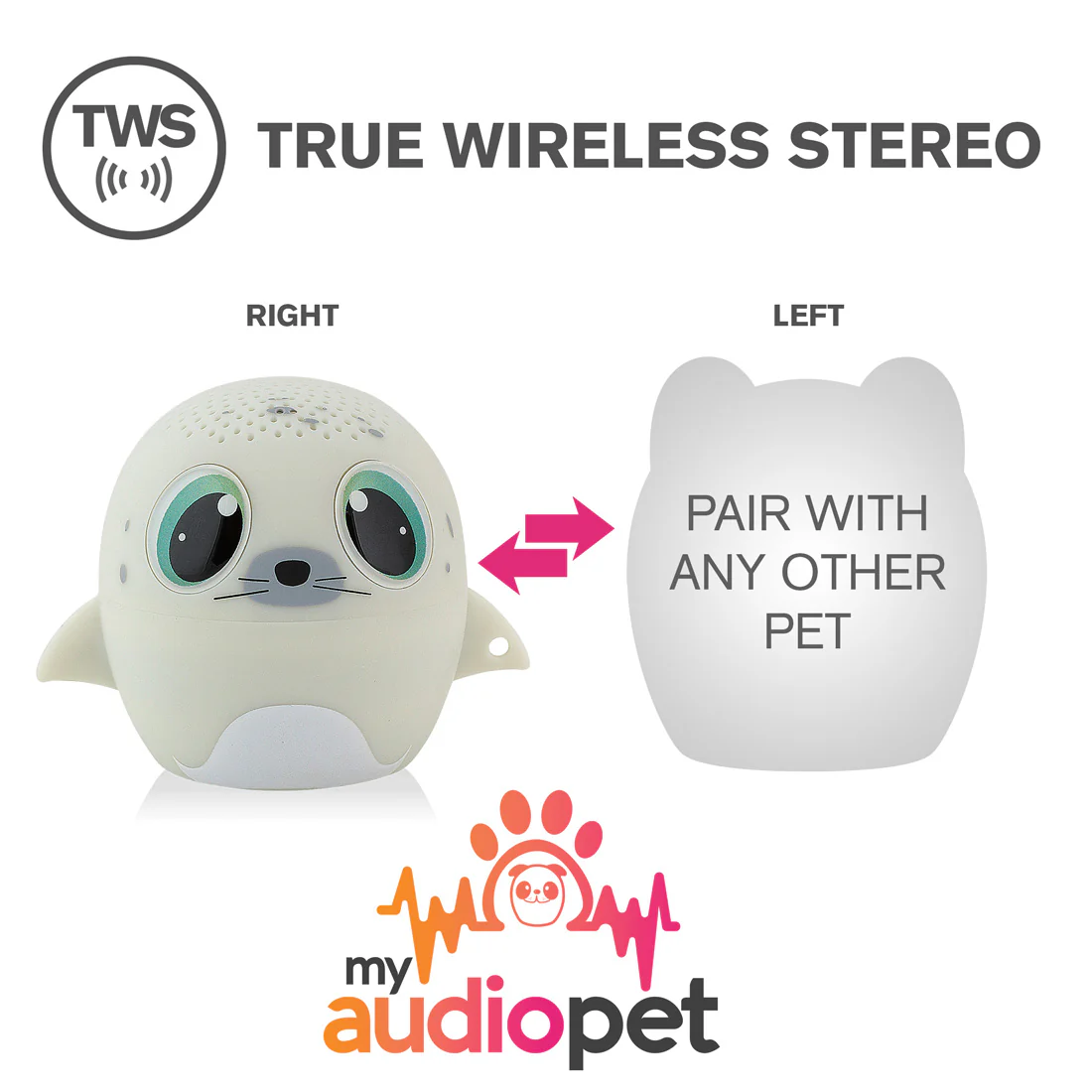 My Audio Pet Speaker Bluetooth Seal - SEALebration TWS & Lanyard Included 3 Watts Built in Mic Selfie Remote - Image 6