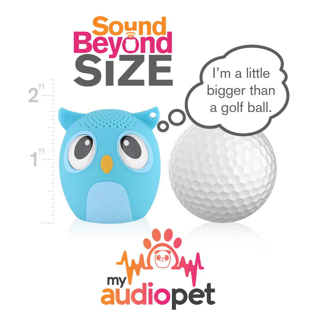 My Audio Pet Speaker Bluetooth Owl Blue - OwlCappela TWS & Lanyard Included 3 Watts Built in Mic Selfie Remote - Image 6