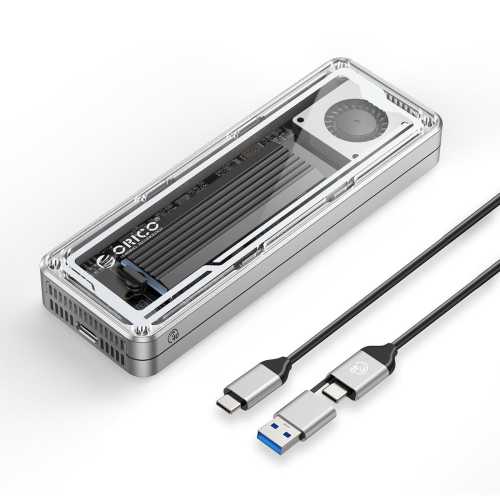 ORICO Transparent USB4 40Gbps NVMe SSD Enclosure with Cooling Fan | M.2 NVMe SSD Case | Up to 8TB Support